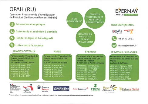 Permanences de l'OPAH 2ème semestre 2025